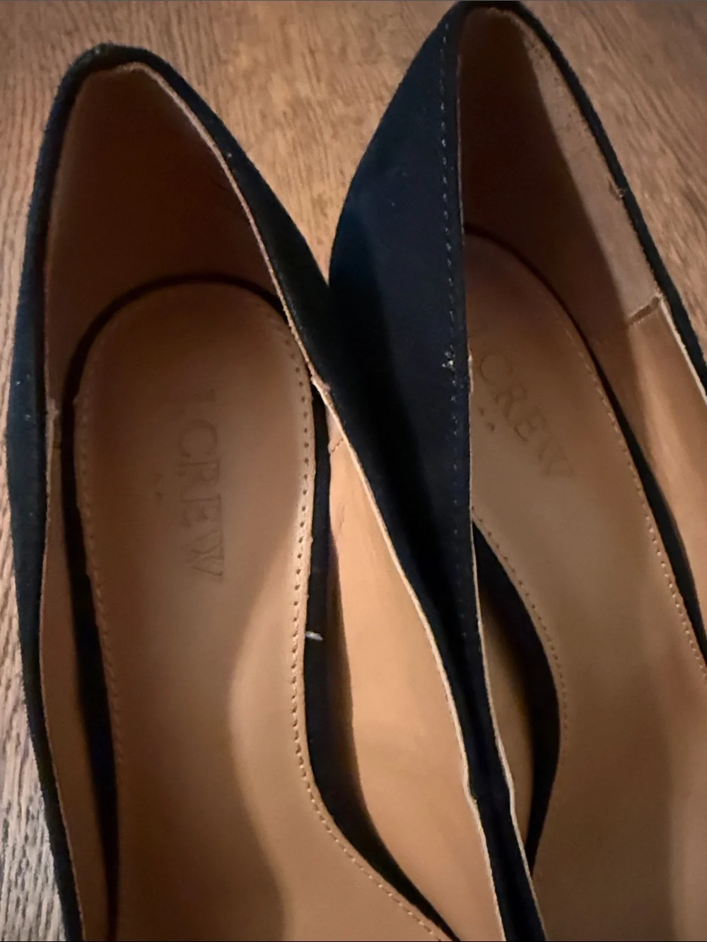 J. Crew Black Suede Pointed-Toe Pumps
